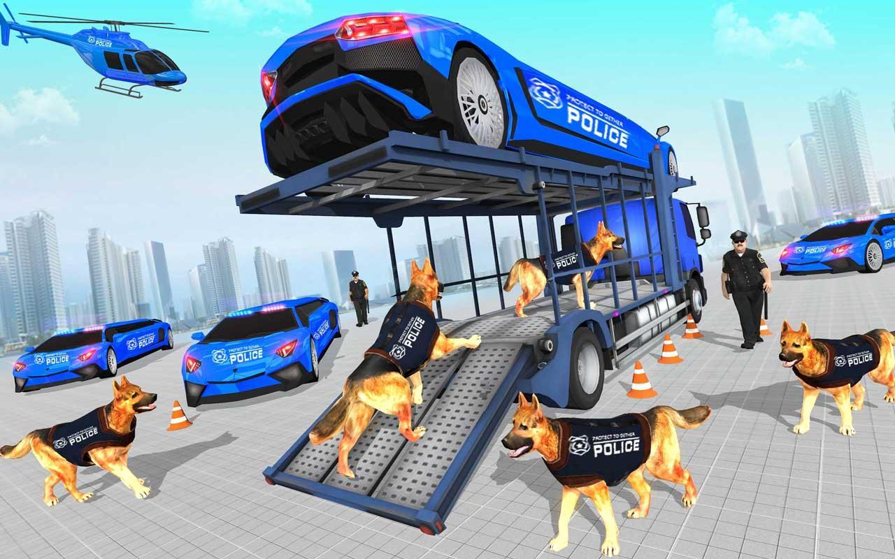 US Police Multi Level Transporter Truck Games
