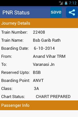 PNR Status App Indian Railway