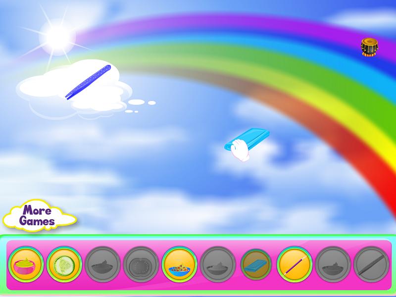 Rainbow facial makeup games