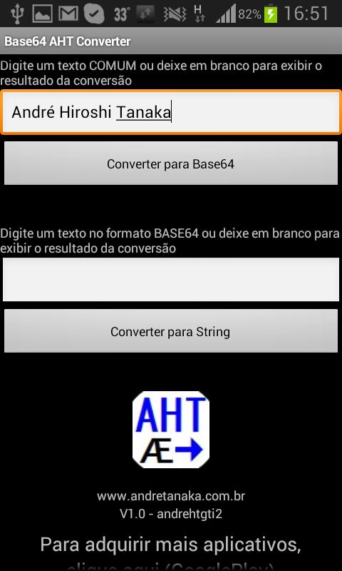 Base64 encoding AHT