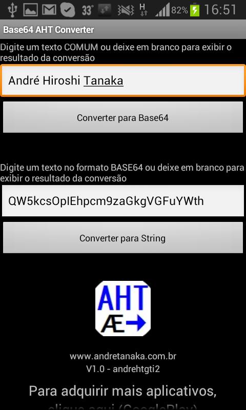 Base64 encoding AHT
