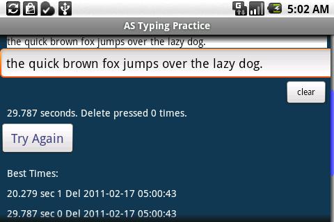AS Typing Practice