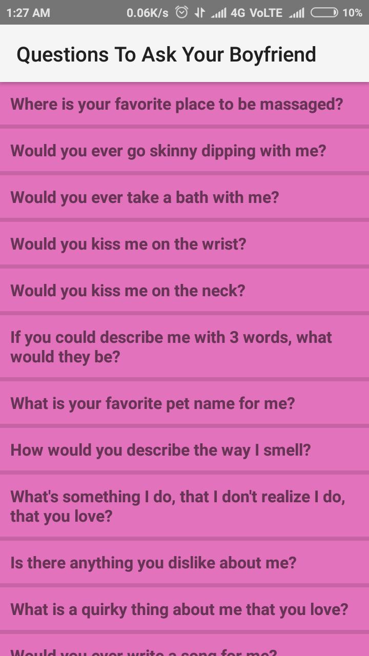 Questions To Ask Your Boyfrien