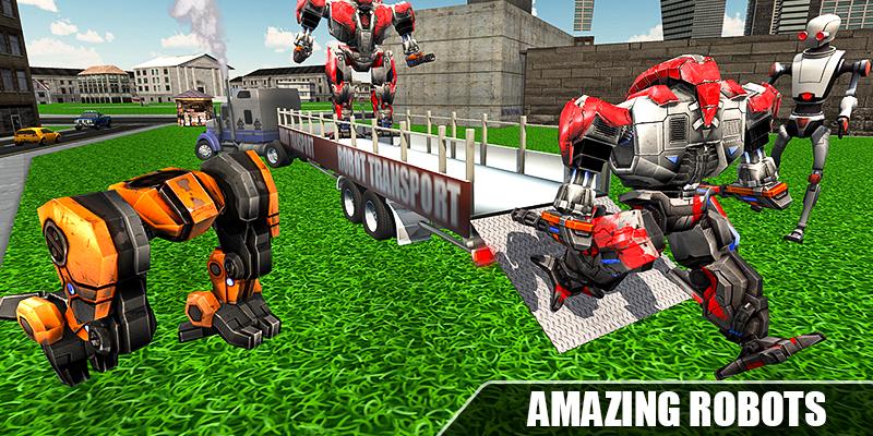 War Robot Transport Truck Driver Simulator 19