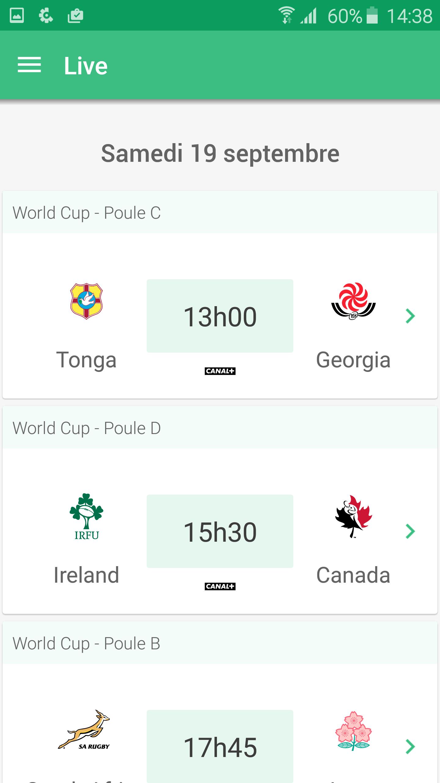 CANAL Rugby App