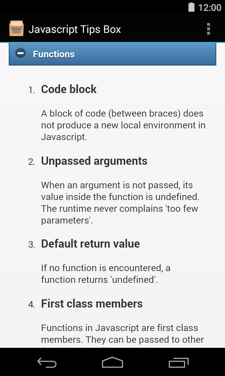 Javascript Tips Box