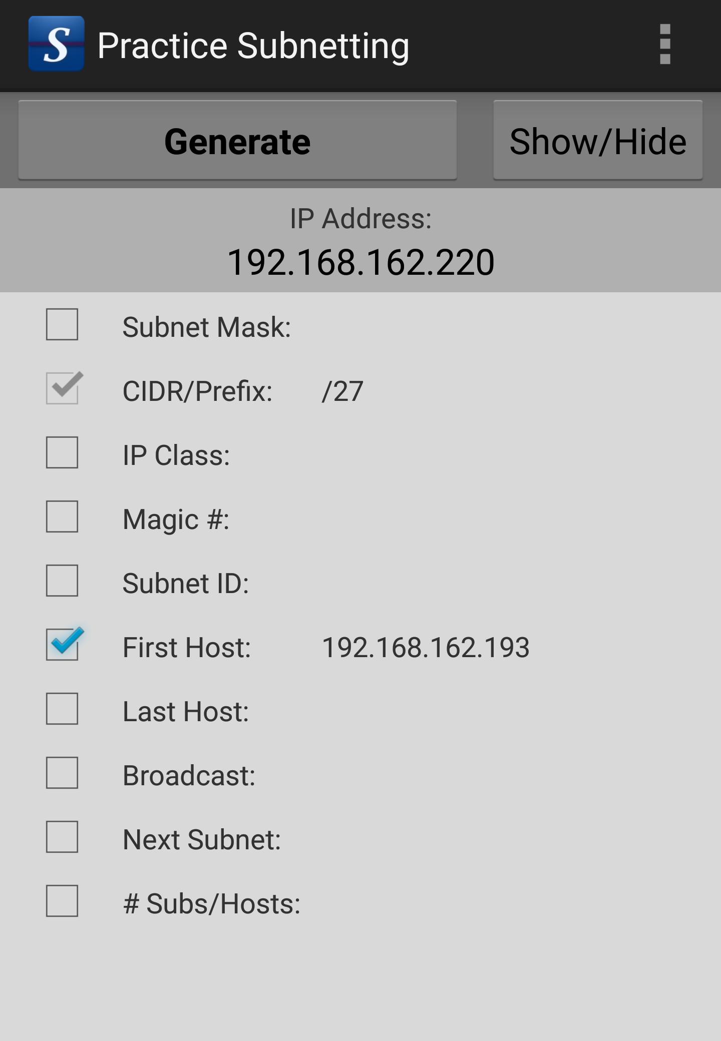 Practice Subnetting