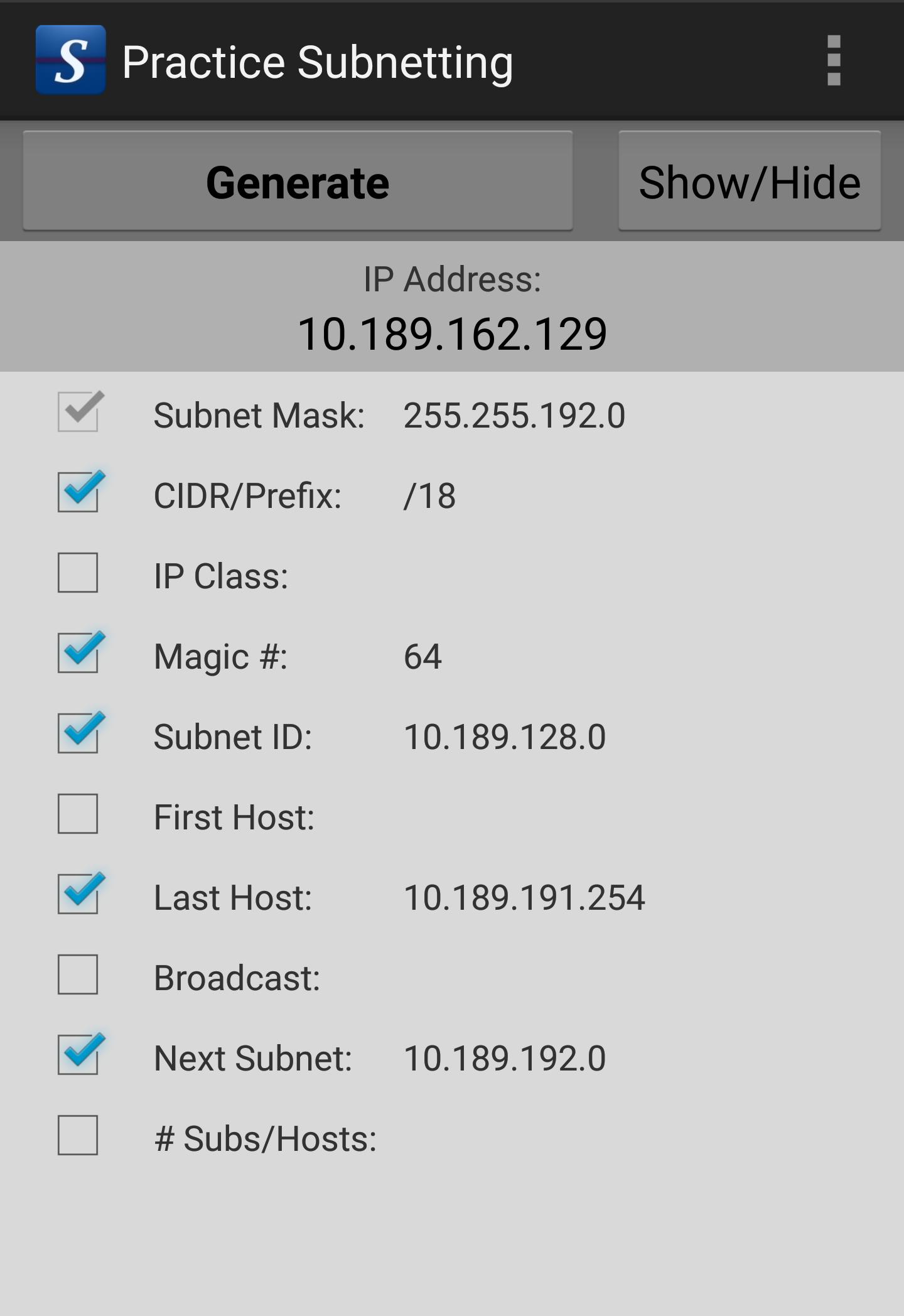 Practice Subnetting