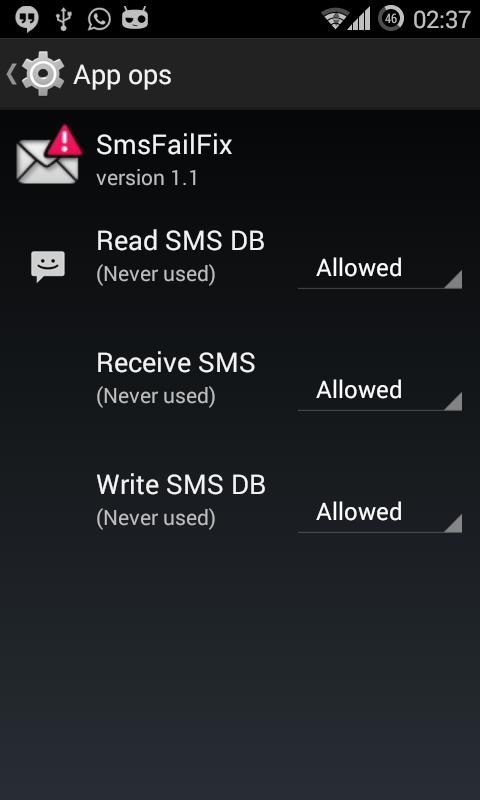 SMS Fail Fix