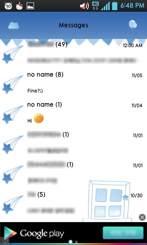 fly GO sms theme